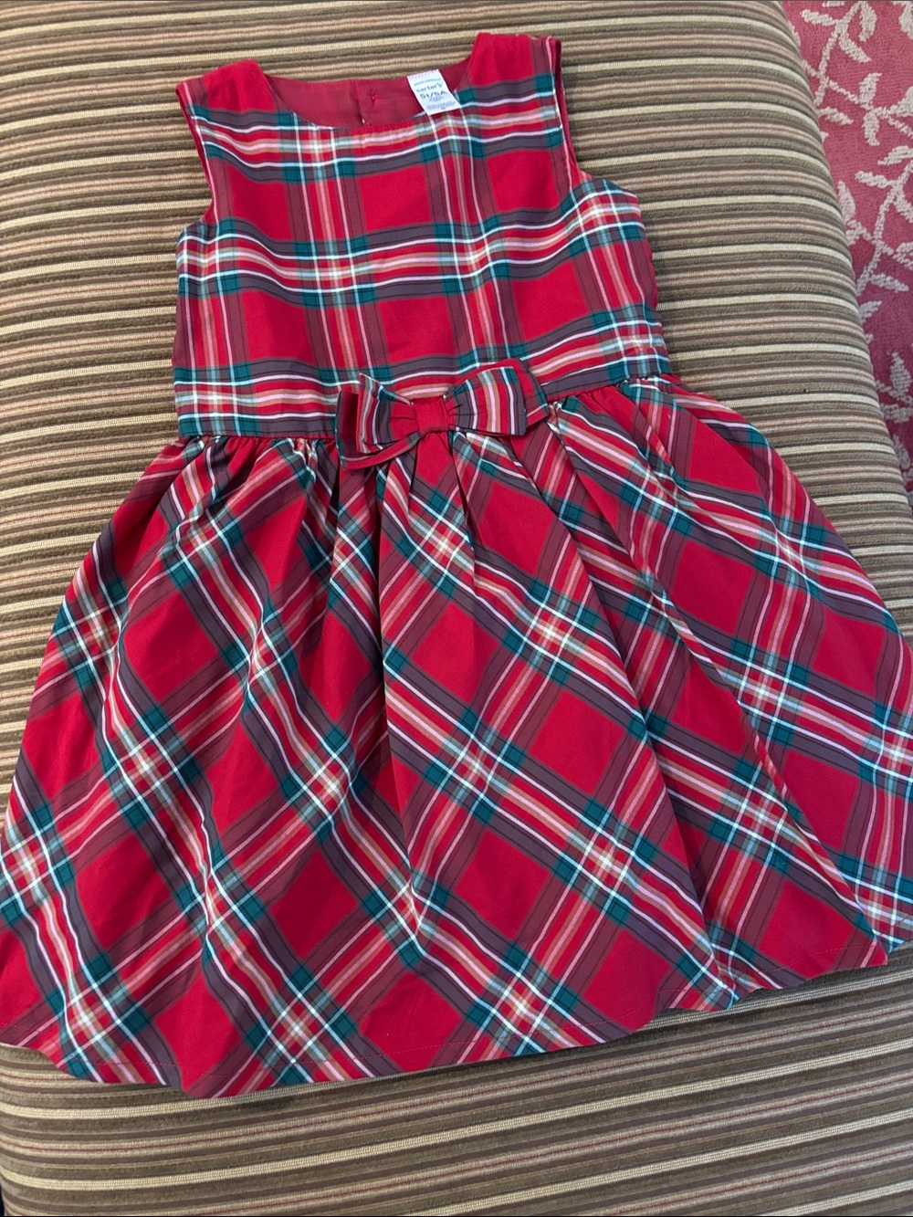 Carter's Red Plaid Bow Holiday Dress